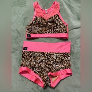 Kandi Kouture Coral and Leopard Print TXS